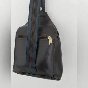 CUERO VACA Brown/Black Cow Leather Backpack Argentina Embossed Ted Lapidus Cuero Vaca | Bags | Cuero Vaca Brownblack Cow Leather  main image 3